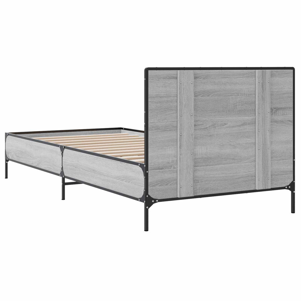 Bettgestell mit Kopfteil Grau Sonoma 80 x 200 cm Holzwerkstoff