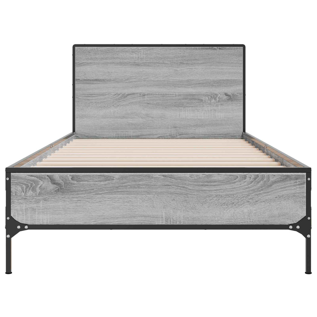 Bettgestell mit Kopfteil Grau Sonoma 80 x 200 cm Holzwerkstoff