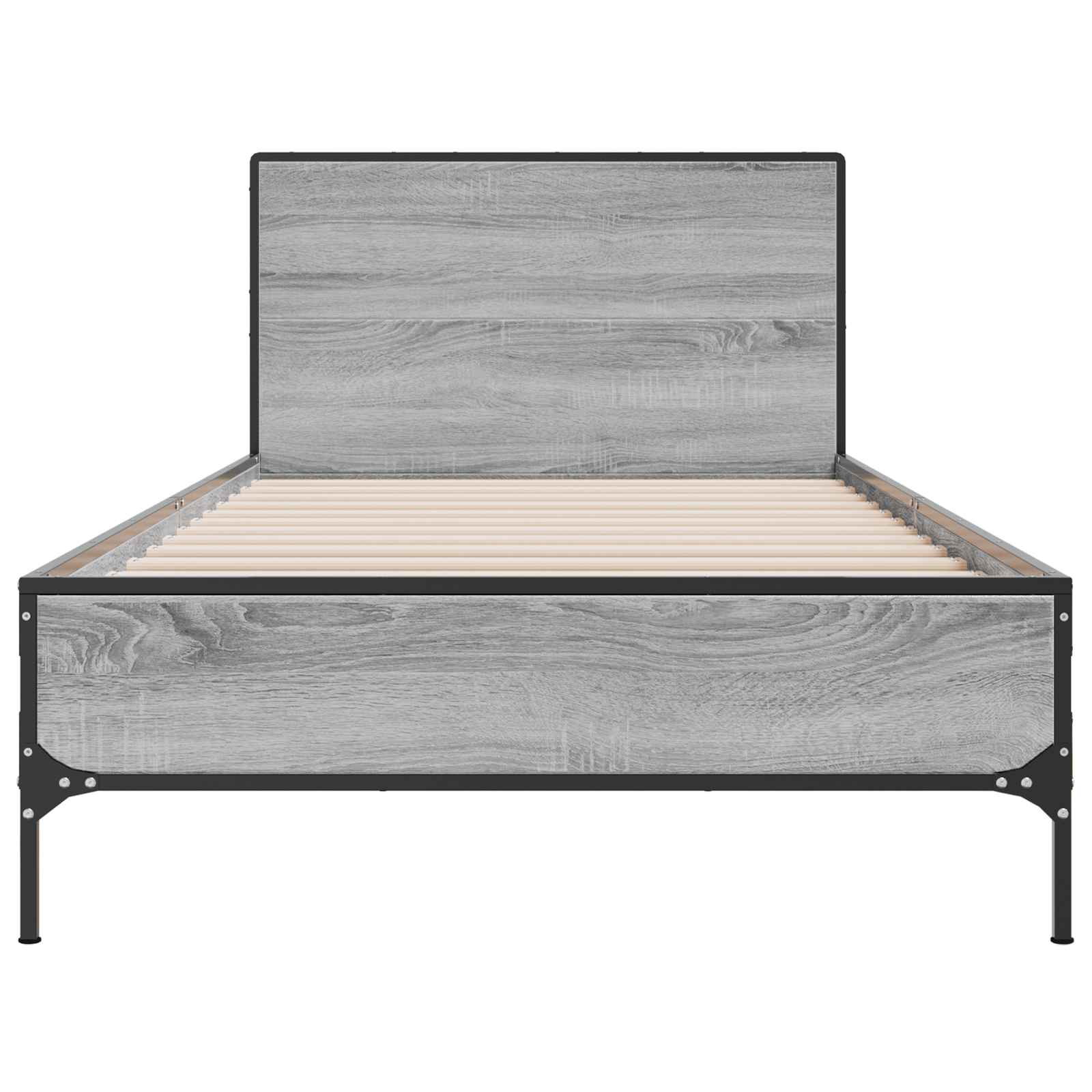 Bettgestell mit Kopfteil Grau Sonoma 80 x 200 cm Holzwerkstoff