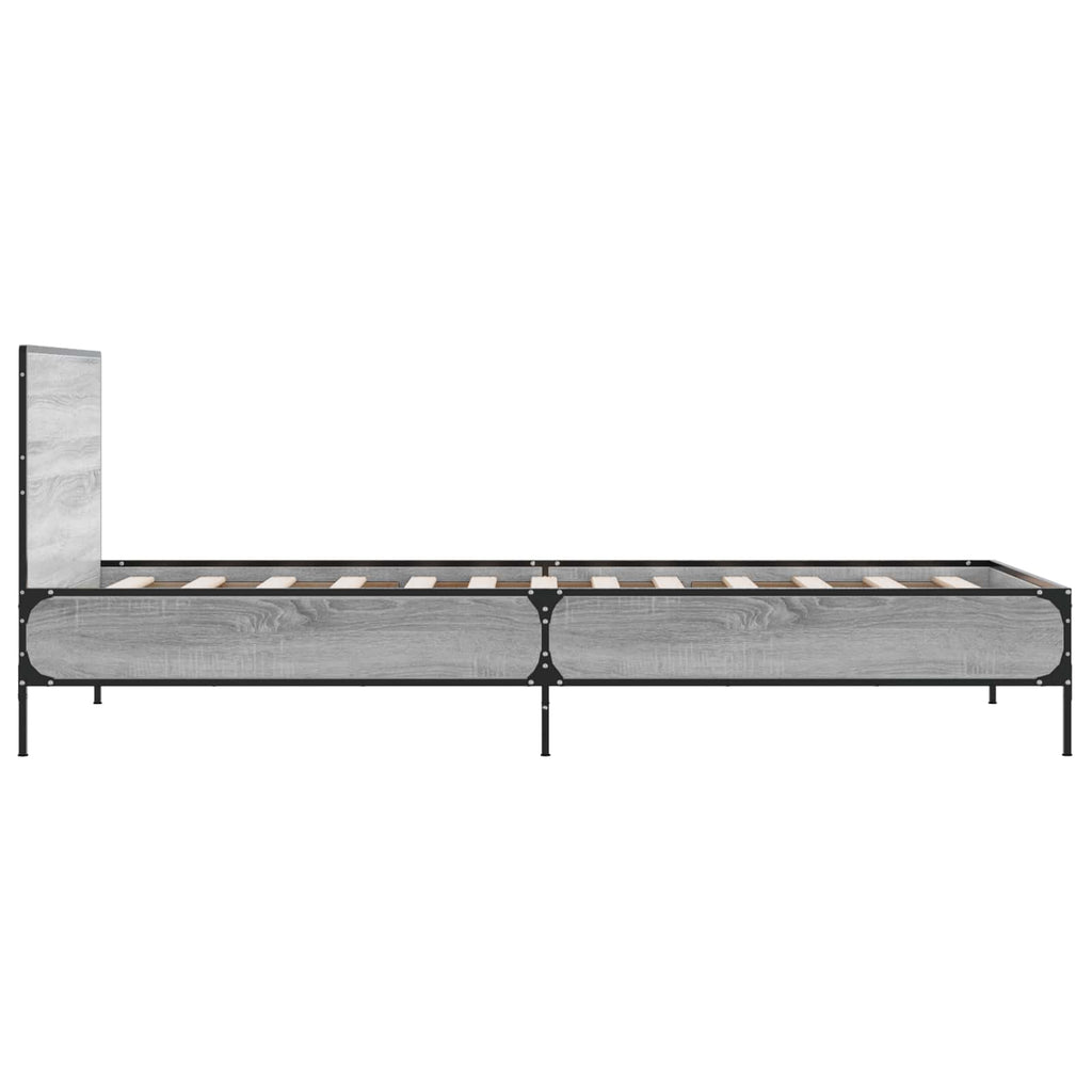 Bettgestell mit Kopfteil Grau Sonoma 80 x 200 cm Holzwerkstoff