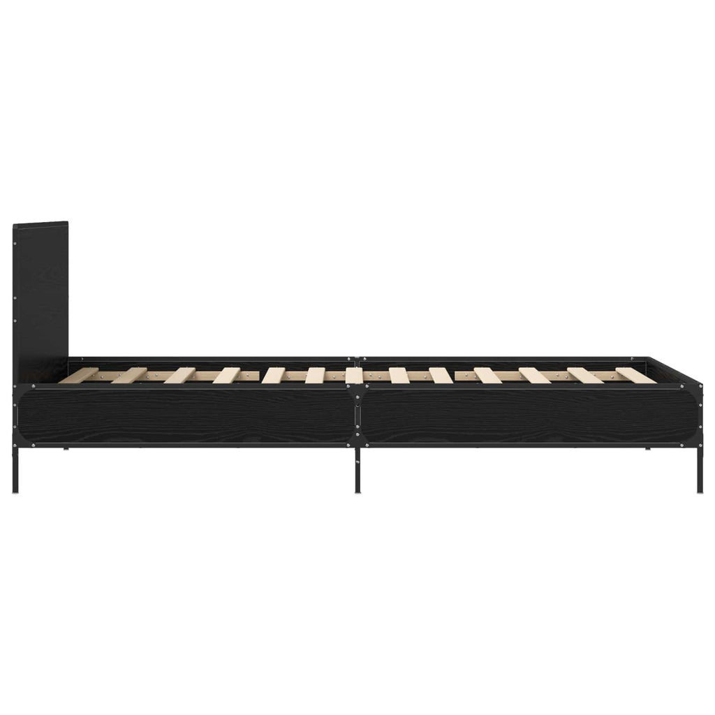 Bettgestell mit Kopfteil Schwarze Eiche 80 x 200 cm