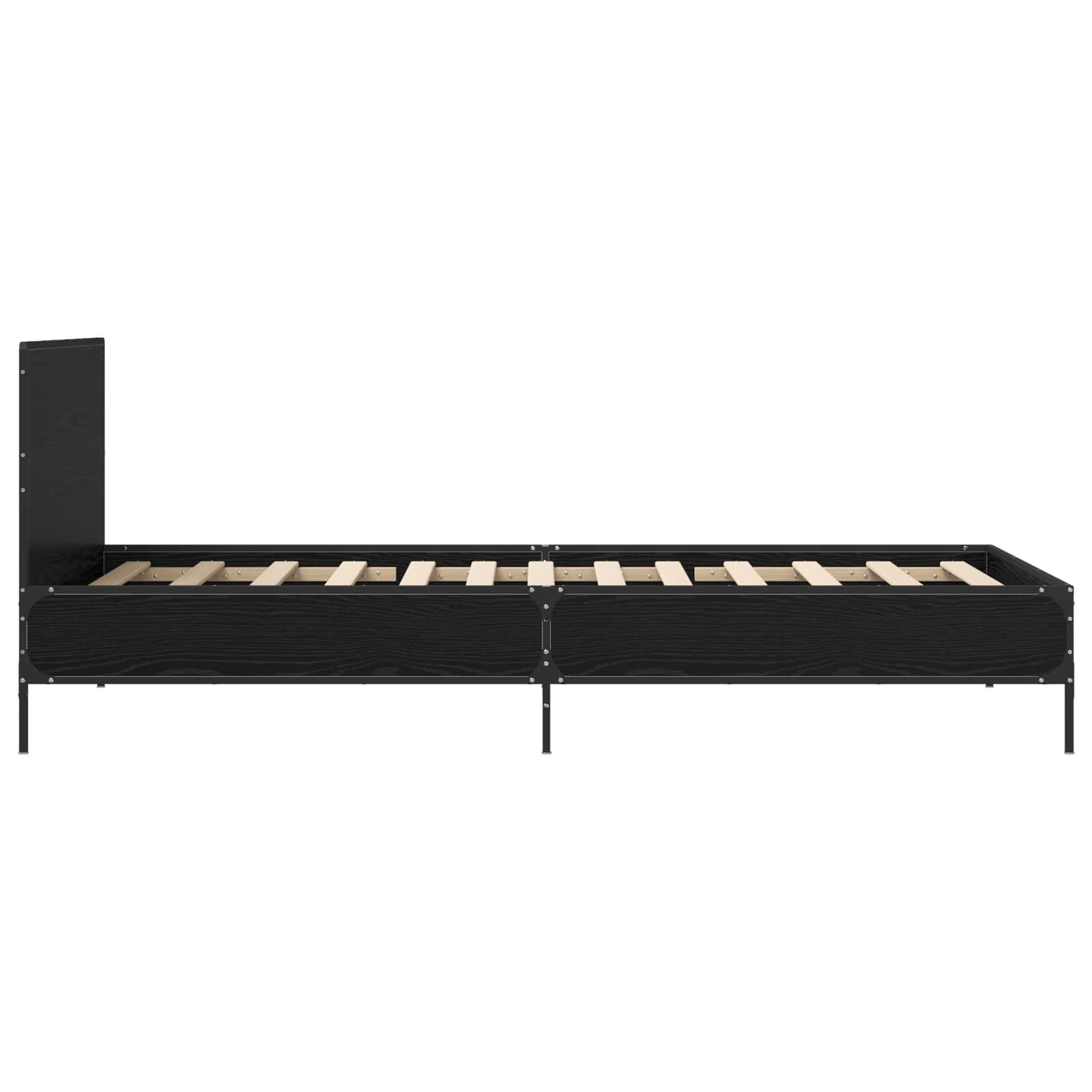 Bettgestell mit Kopfteil Schwarze Eiche 80 x 200 cm
