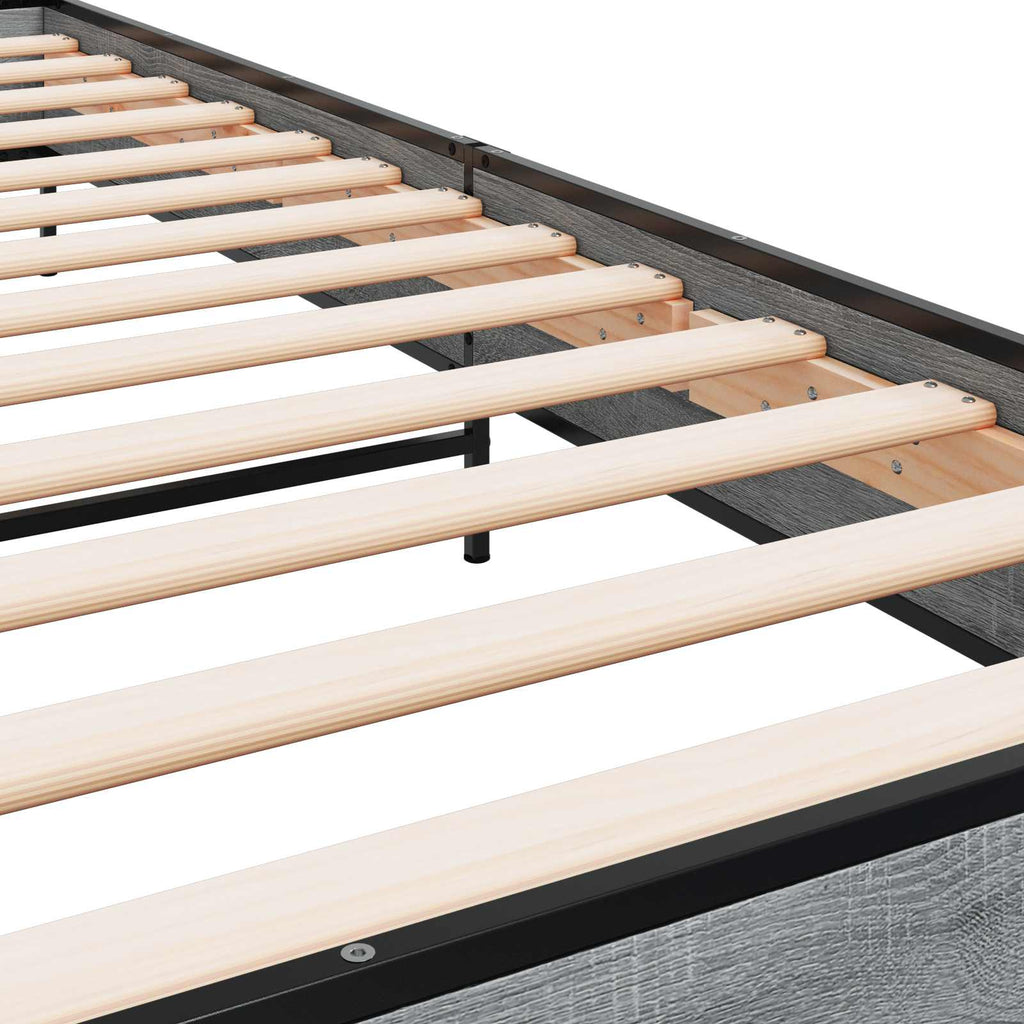 Bettrahmen Grau Sonoma 80 x 200 cm Holzwerkstoff