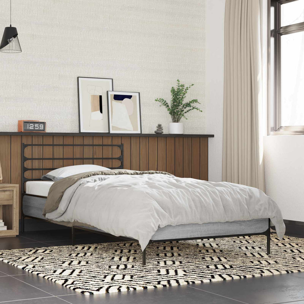 Bettrahmen Grau Sonoma 80 x 200 cm Holzwerkstoff