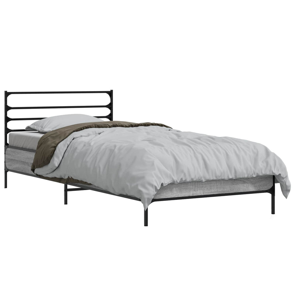 Bettrahmen Grau Sonoma 80 x 200 cm Holzwerkstoff