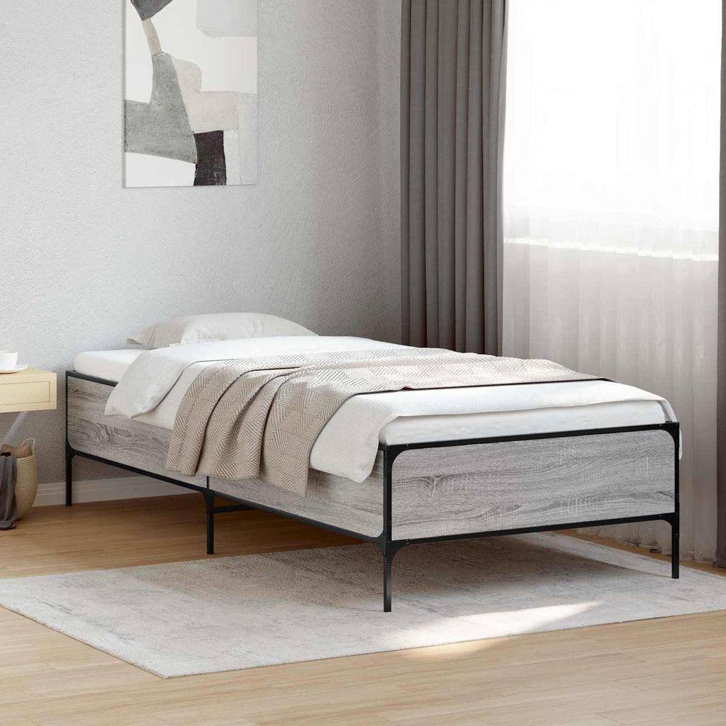 Bettrahmen Grau Sonoma 80 x 200 cm Holzwerkstoff