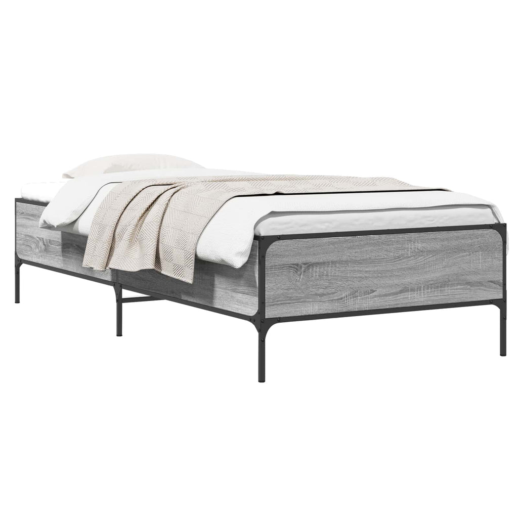 Bettrahmen Grau Sonoma 80 x 200 cm Holzwerkstoff