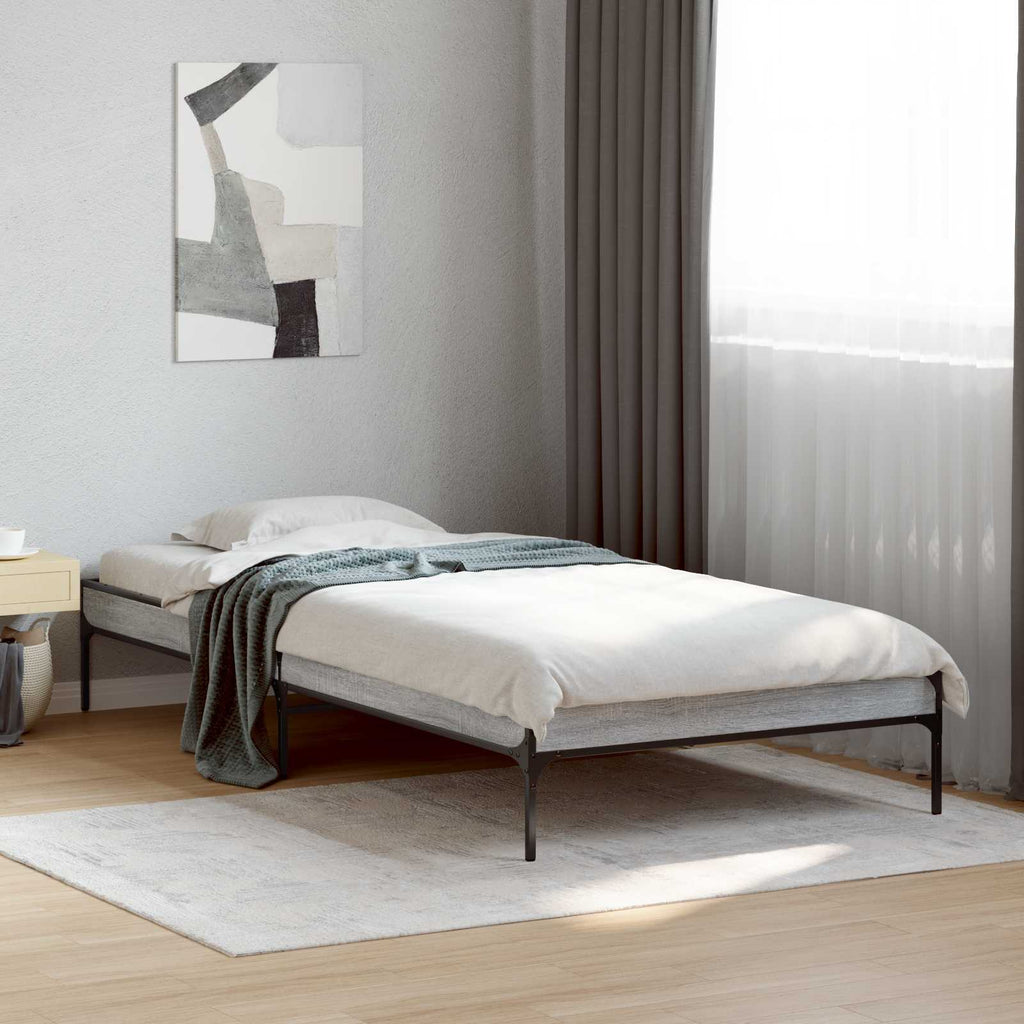 Bettrahmen Grau Sonoma 80 x 200 cm Holzwerkstoff