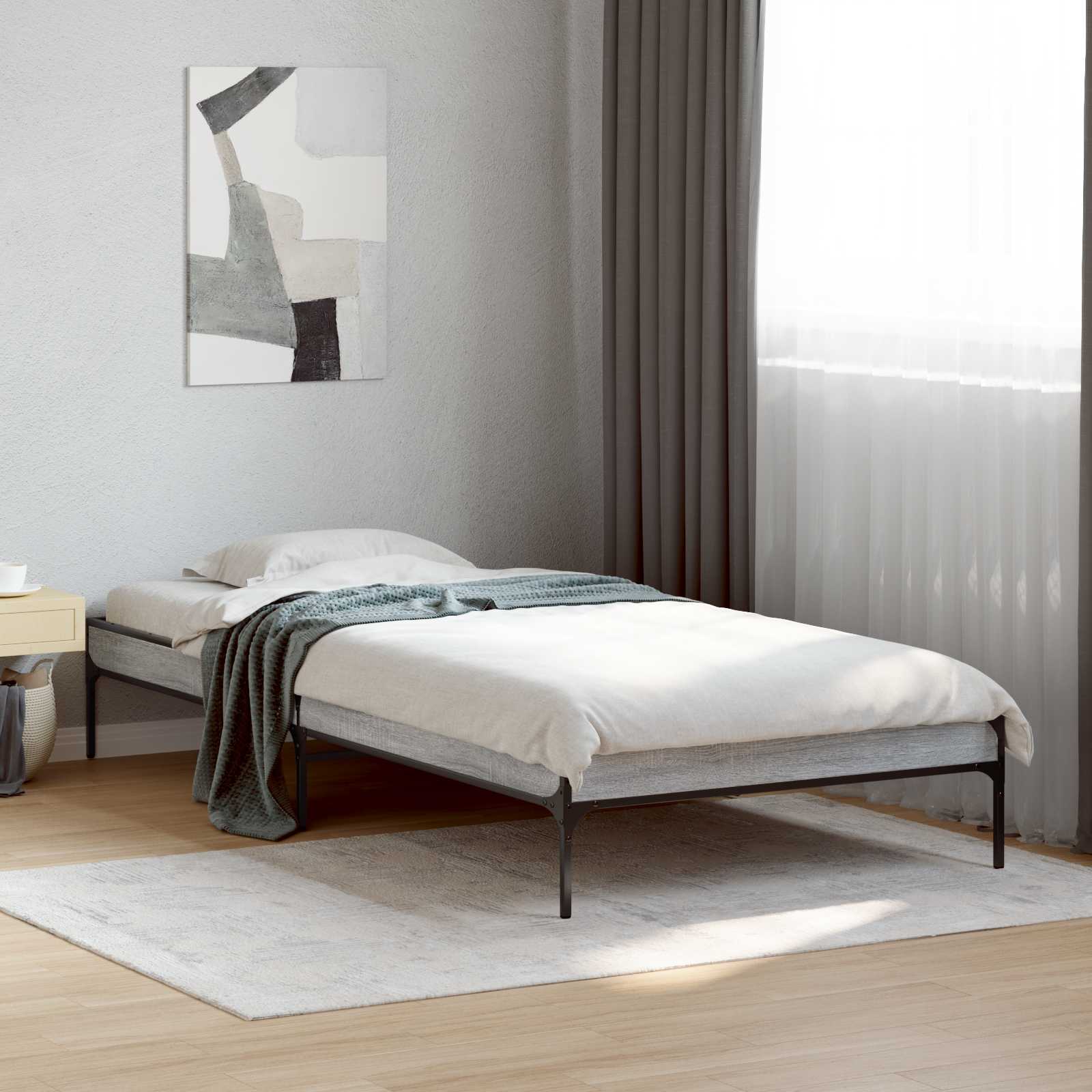 Bettrahmen Grau Sonoma 80 x 200 cm Holzwerkstoff