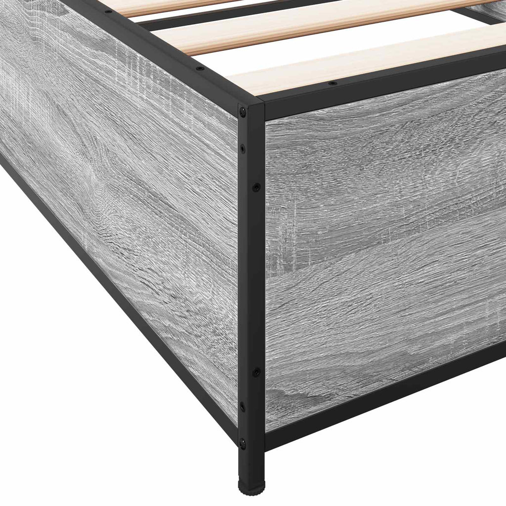 Bettrahmen Grau Sonoma 80 x 200 cm Holzwerkstoff