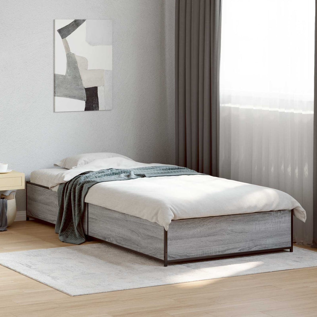 Bettrahmen Grau Sonoma 80 x 200 cm Holzwerkstoff