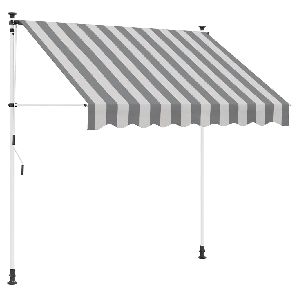 Manuell einziehbare Markise Anthrazit und Weiß 150 cm