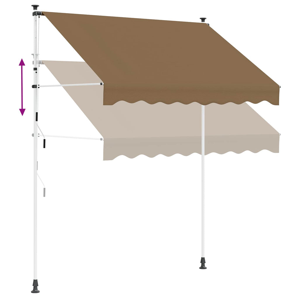 Manuell einziehbare Markise Beige 100 cm