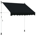 Manuell einziehbare Markise Schwarz 150 cm