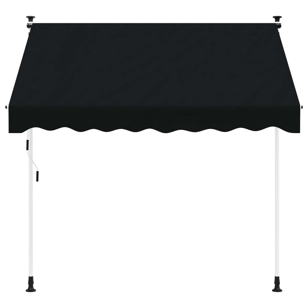 Manuell einziehbare Markise Schwarz 200 cm