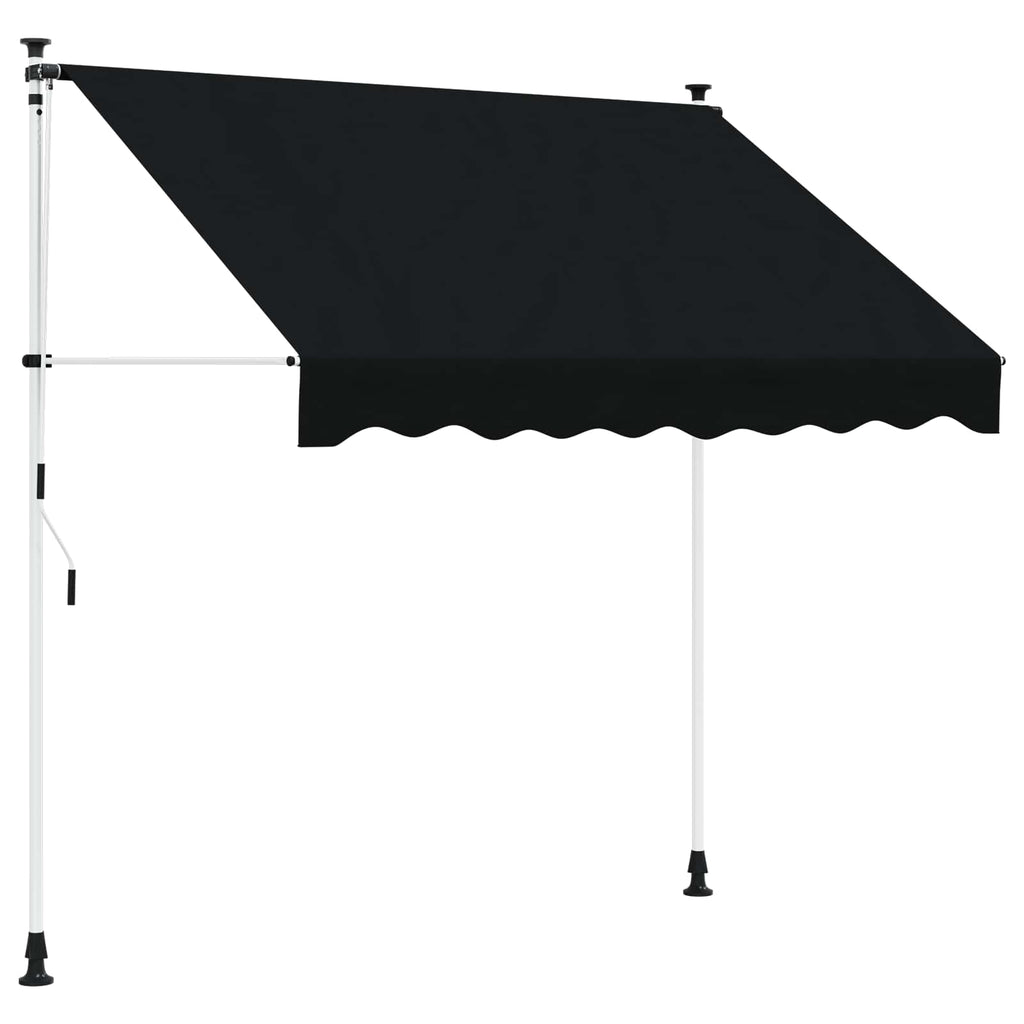 Manuell einziehbare Markise Schwarz 250 cm