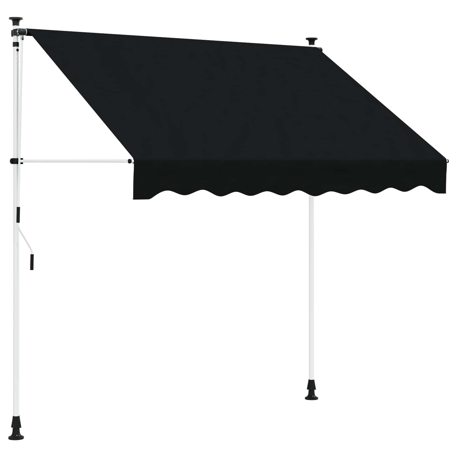 Manuell einziehbare Markise Schwarz 250 cm