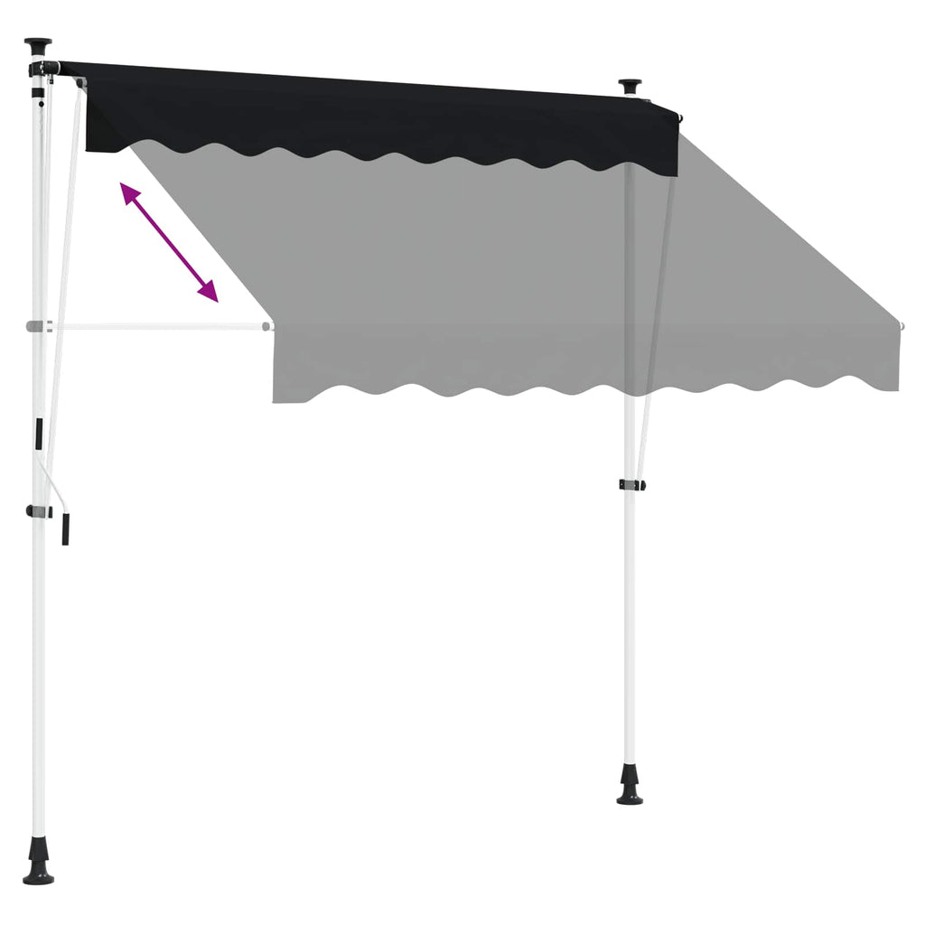 Manuell einziehbare Markise Schwarz 300 cm
