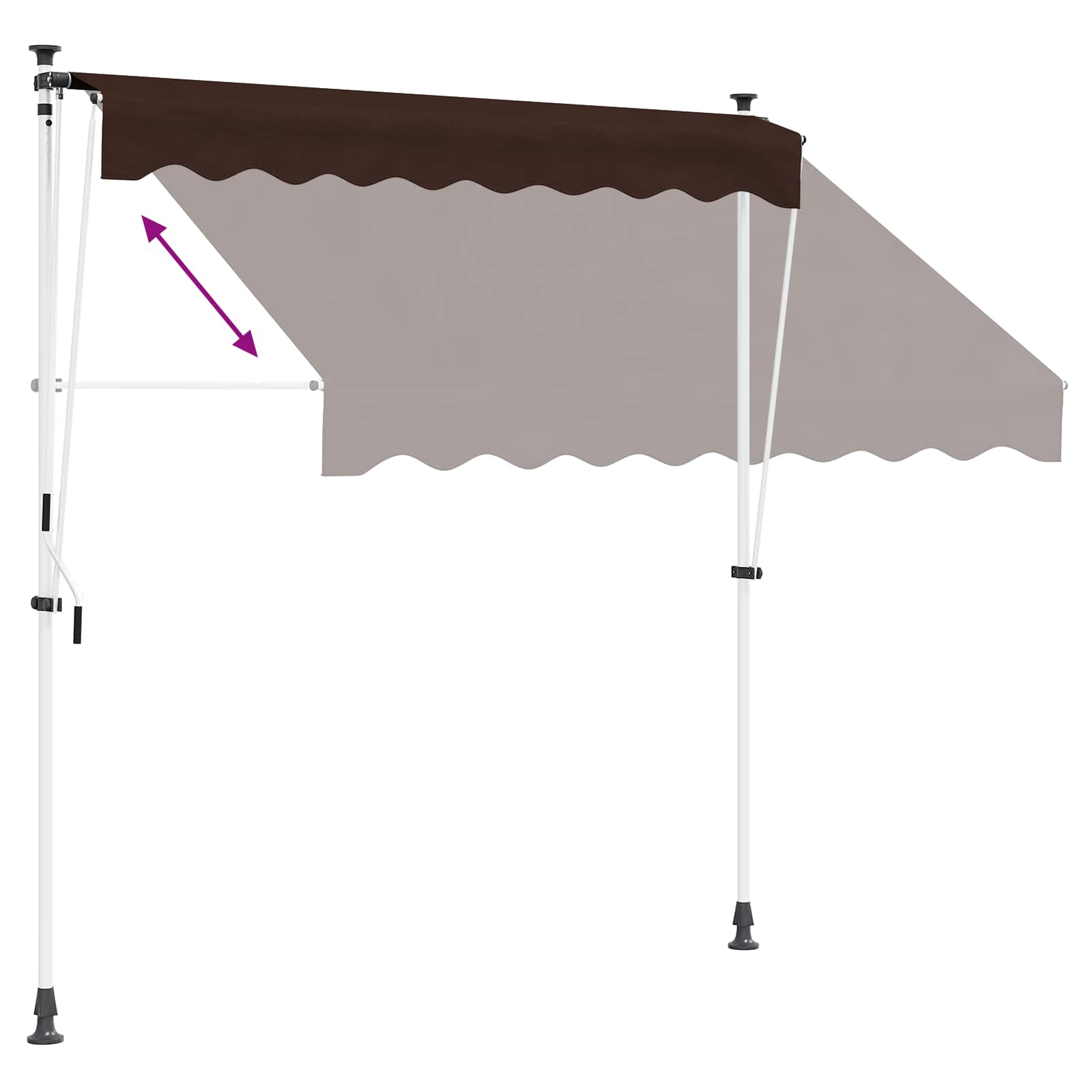Manuell einziehbare Markise Braun 250 cm