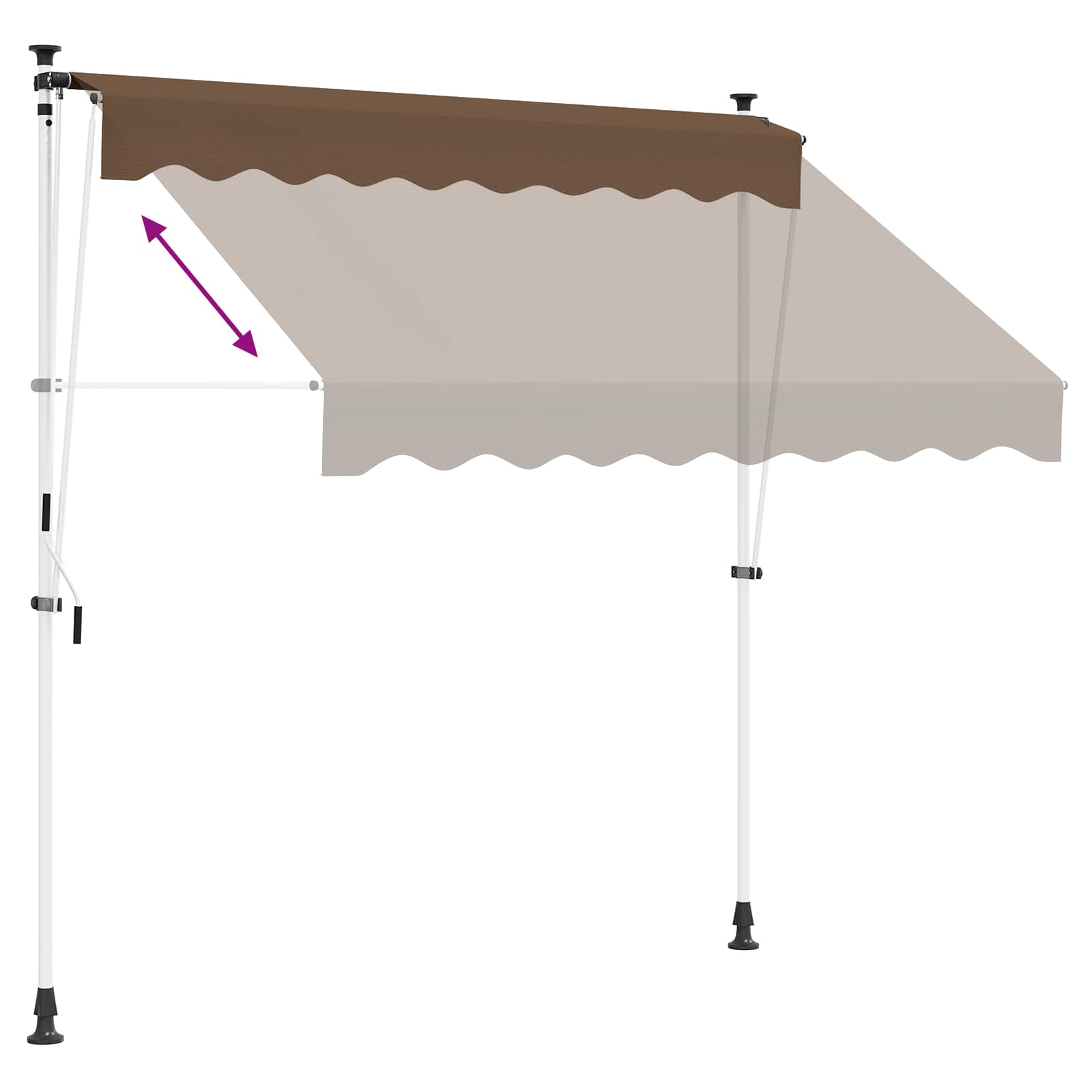 Manuell einziehbare Markise Taupe 250 cm