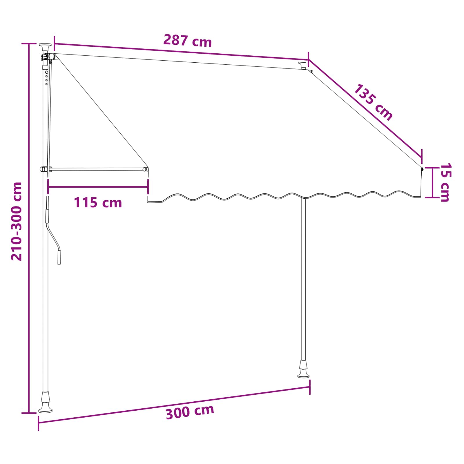 Manuell einziehbare Markise Taupe 300 cm