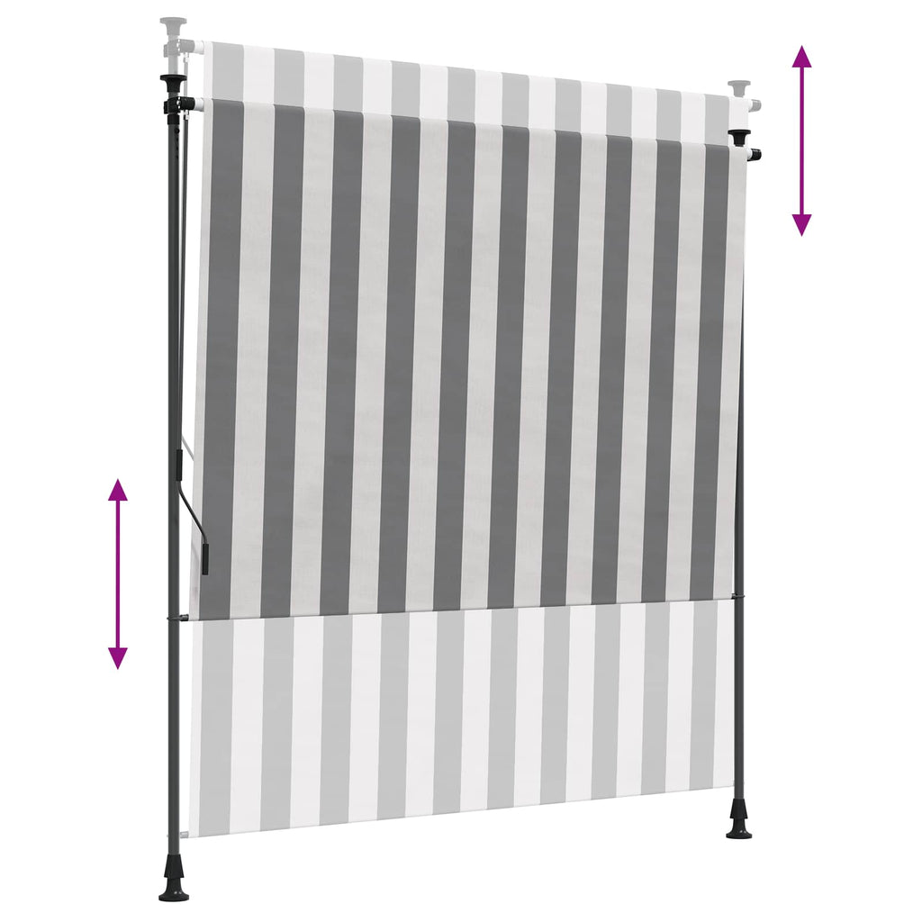Outdoor Rollo Anthrazit und Weiß 120 x 270 cm