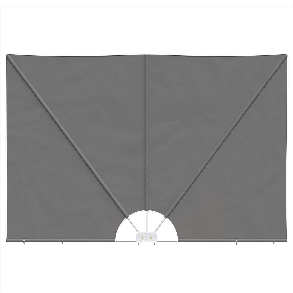 Balkon Sichtschutz 240 x 160 cm Polyester Rechtwinklig Hellgrau