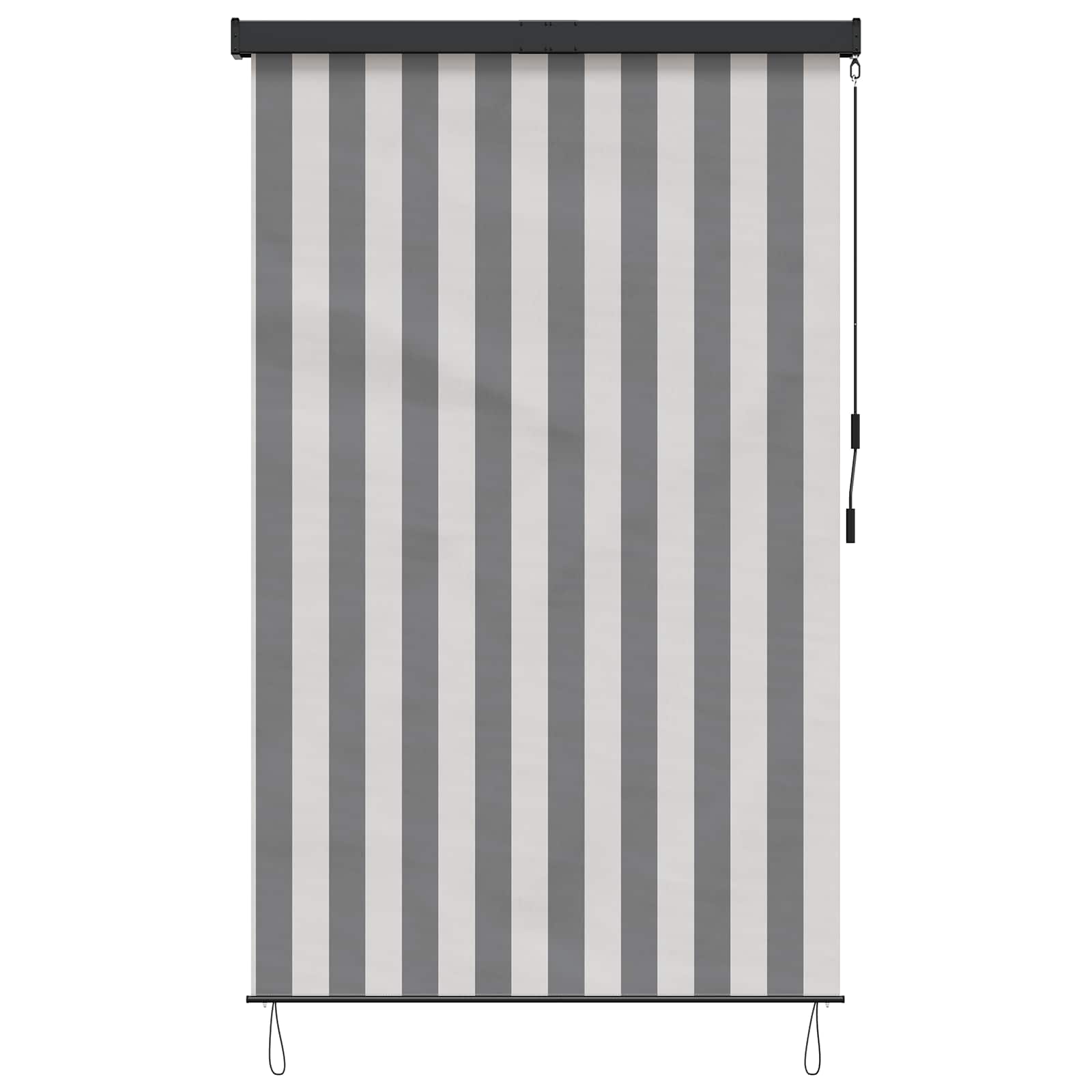 Rollo Anthrazit und Weiß 60 x 250 cm Stoff und Aluminium