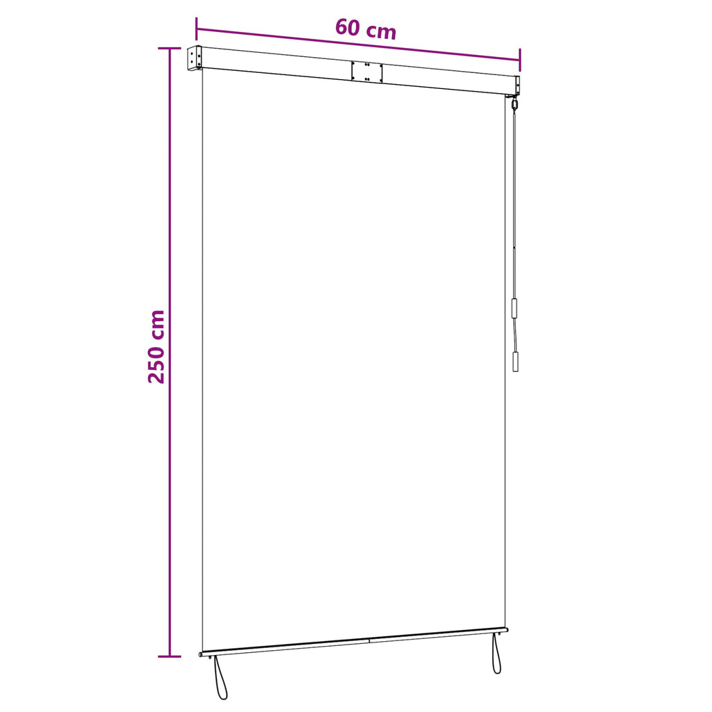 Rollo Anthrazit und Weiß 60 x 250 cm Stoff und Aluminium