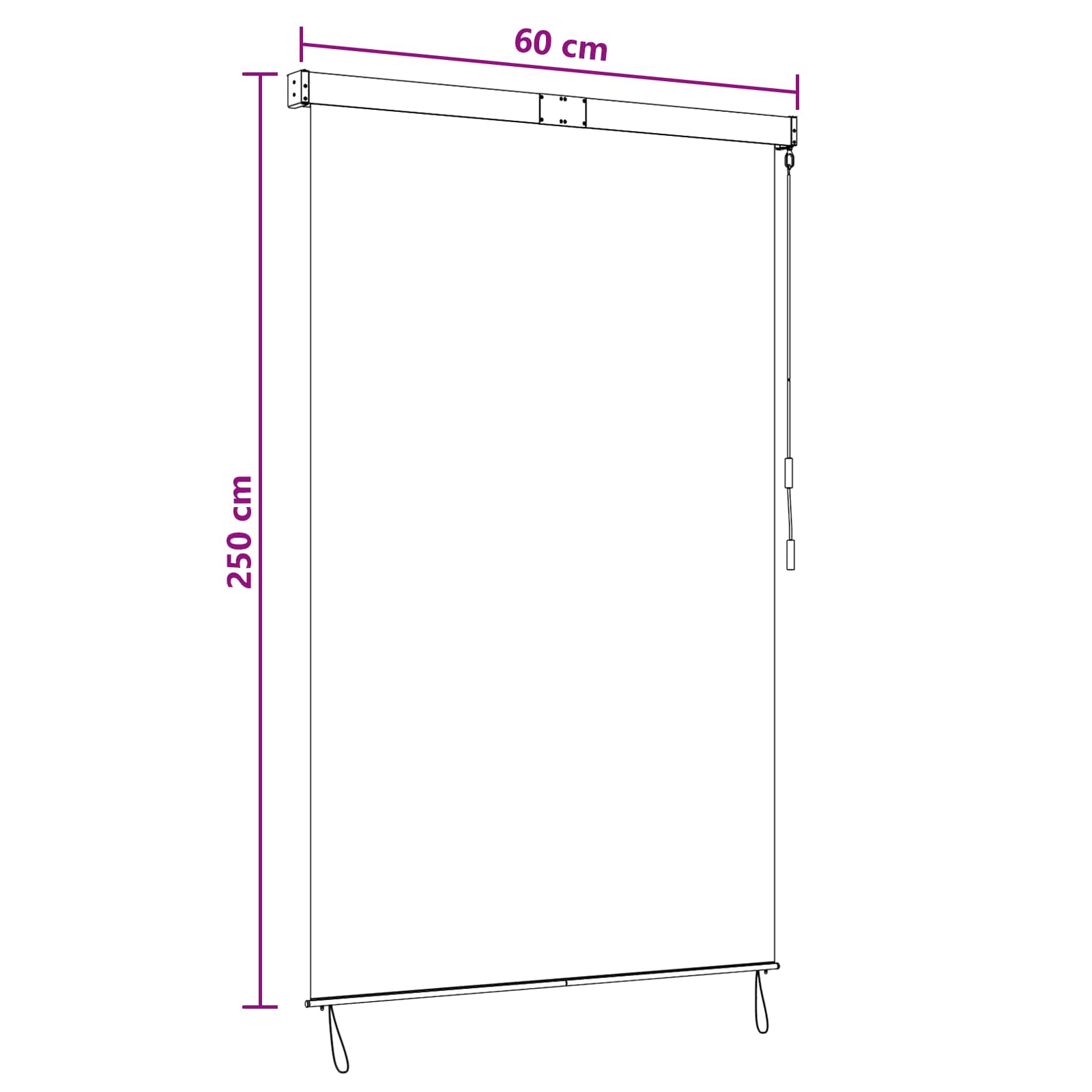 Rollo Anthrazit und Weiß 60 x 250 cm Stoff und Aluminium