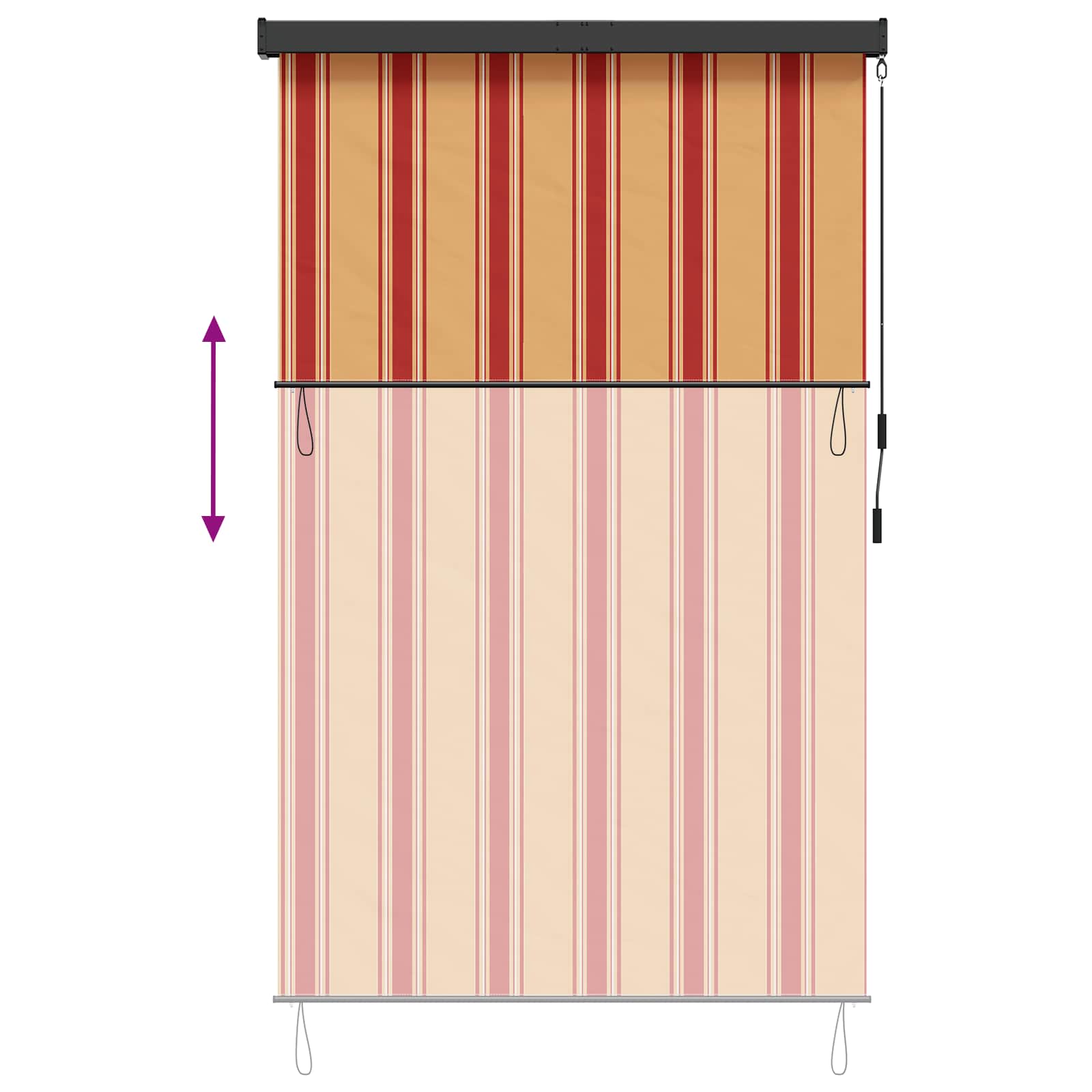 Rollo Mehrfarbig 60 x 250 cm Stoff und Aluminium