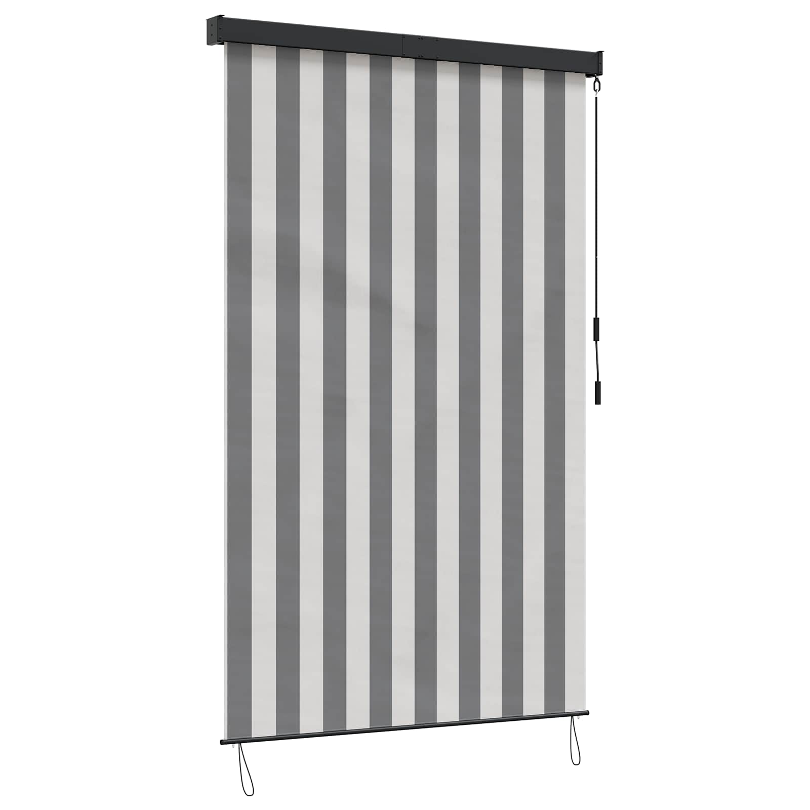 Rollo Anthrazit und Weiß 100 x 250 cm Stoff und Aluminium
