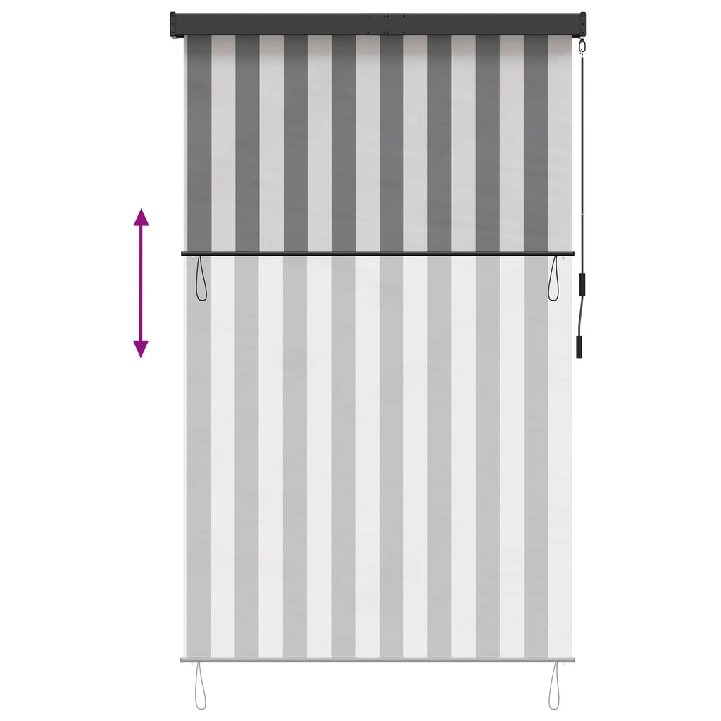 Rollo Anthrazit und Weiß 100 x 250 cm Stoff und Aluminium