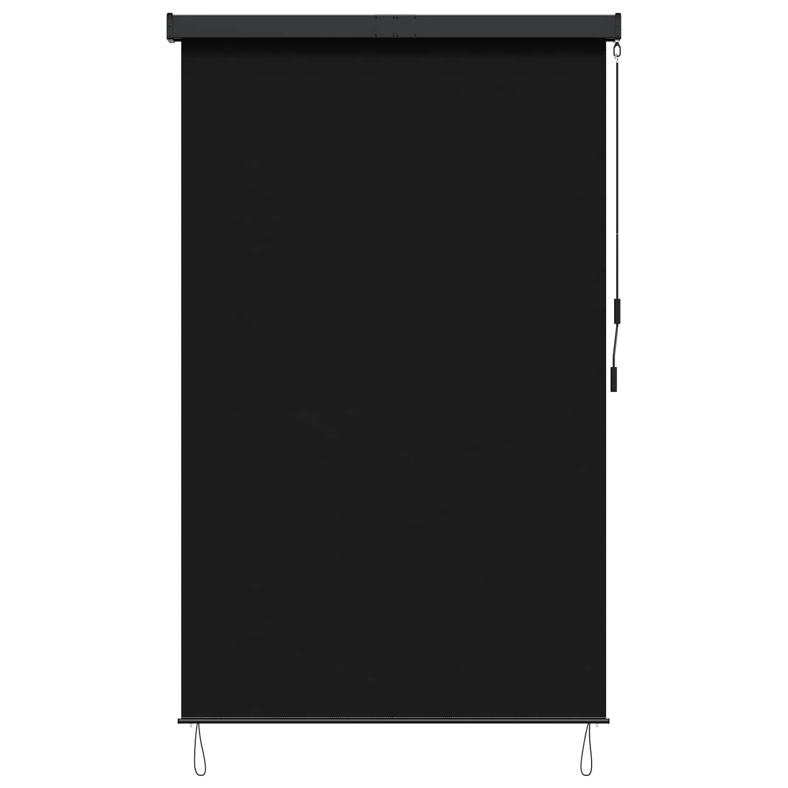 Rollo Schwarz 120 x 250 cm Stoff und Aluminium