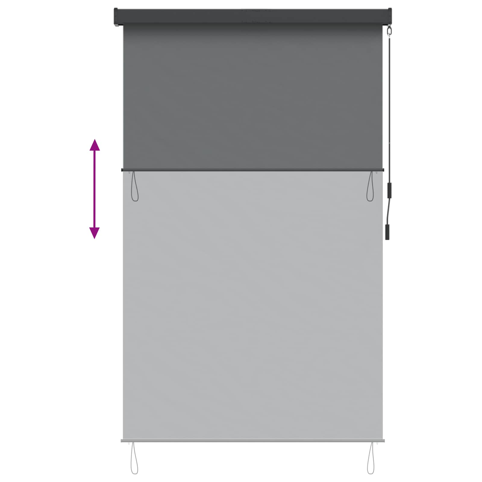 Rollo Hellgrau 120 x 250 cm Stoff und Aluminium
