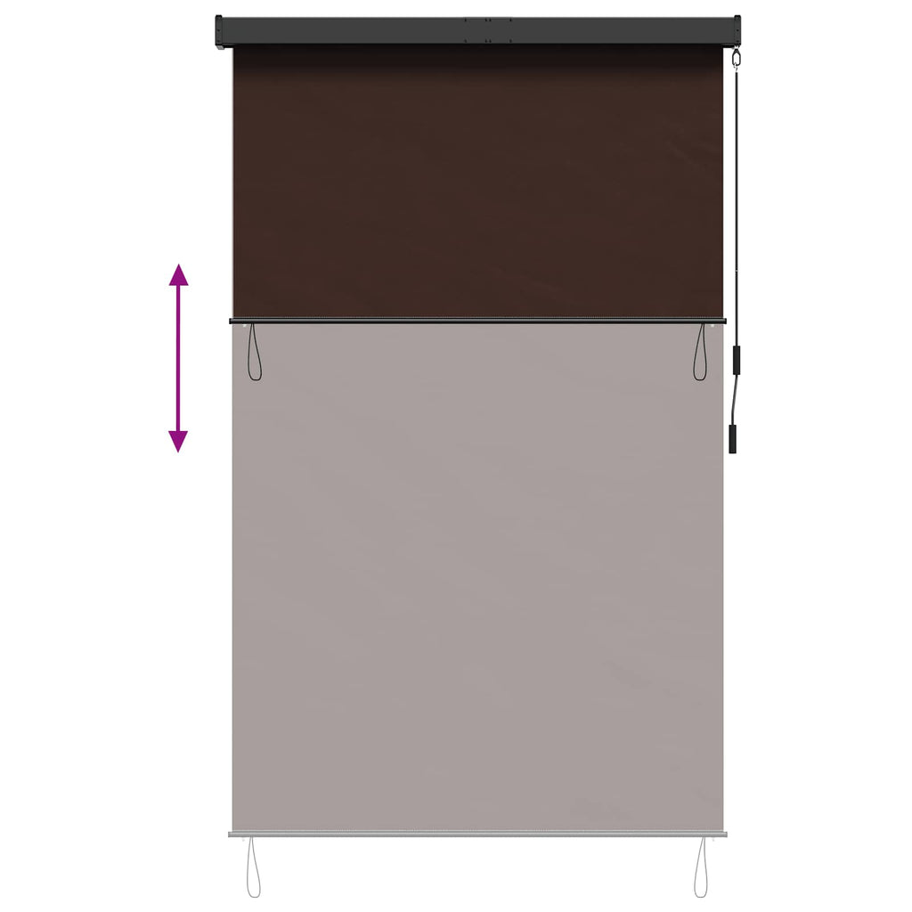 Rollo Braun 140 x 250 cm Stoff und Aluminium