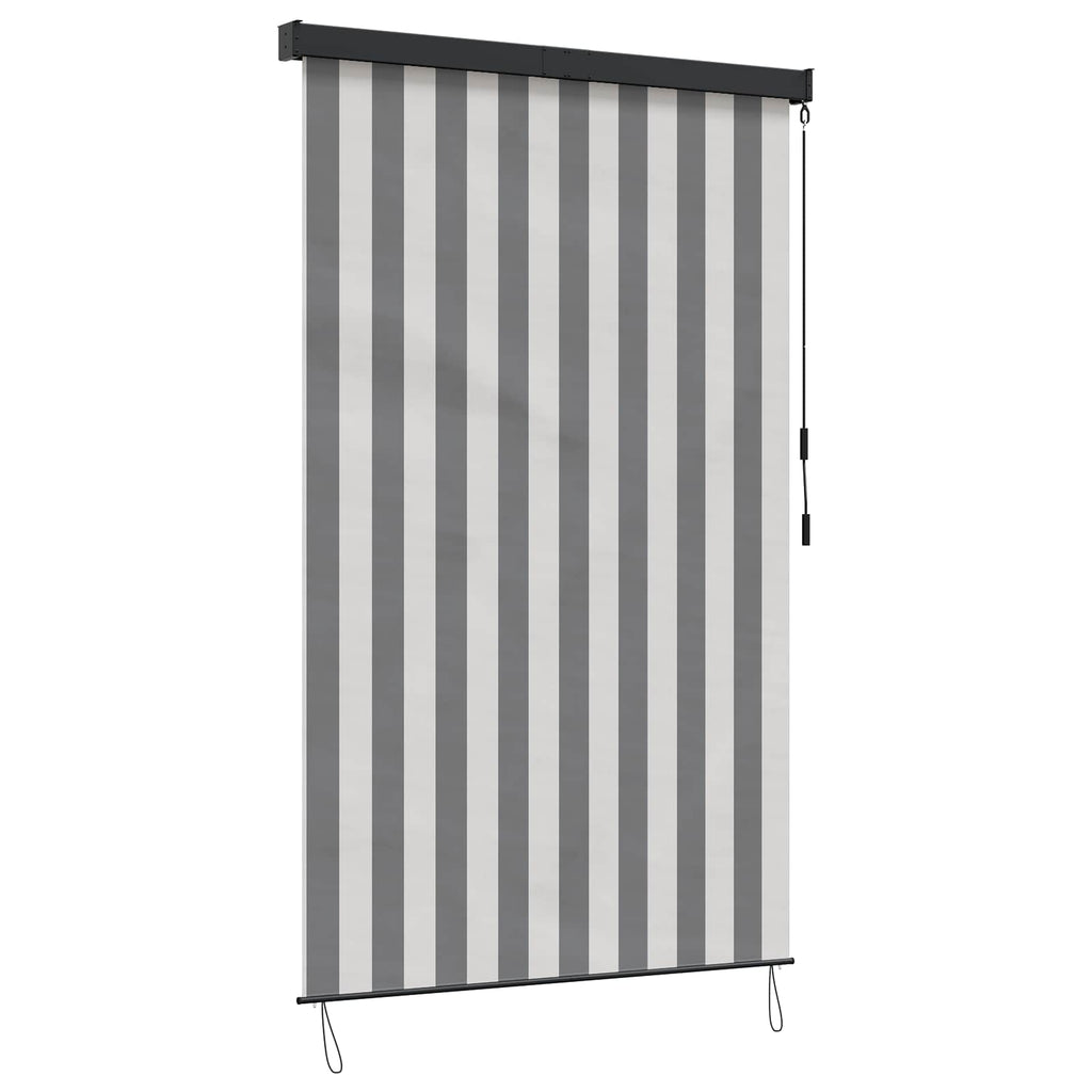 Rollo Anthrazit und Weiß 160 x 250 cm Stoff und Aluminium