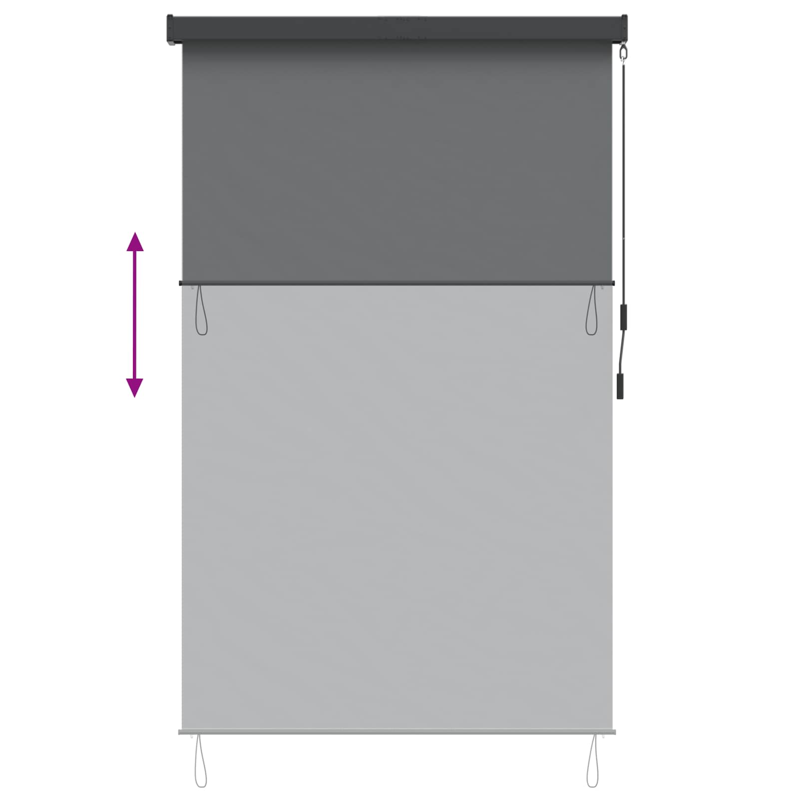 Rollo Hellgrau 180 x 250 cm Stoff und Aluminium