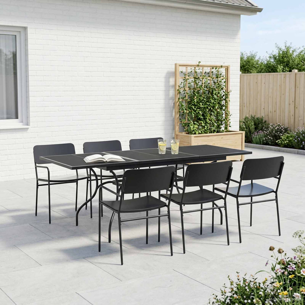 Garten Essgruppe 7 pcs Anthrazit Stahl