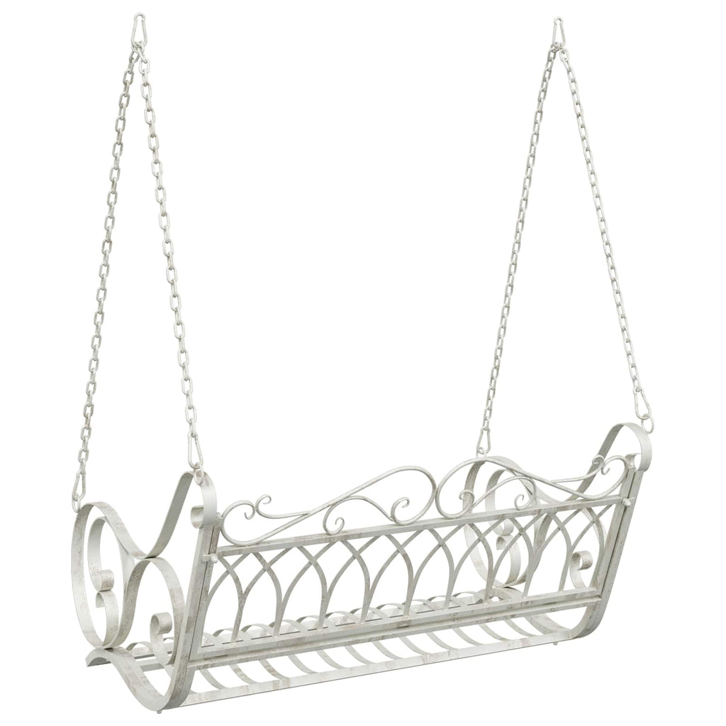 Schaukelbank Stahl 109 x 75 x 59 cm Antik Weiß