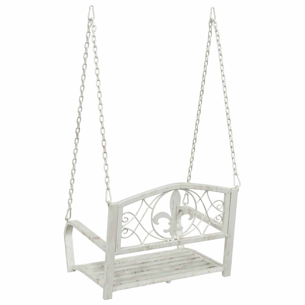 Schaukelbank Stahl 71,5 x 59 x 55 cm Antik Weiß