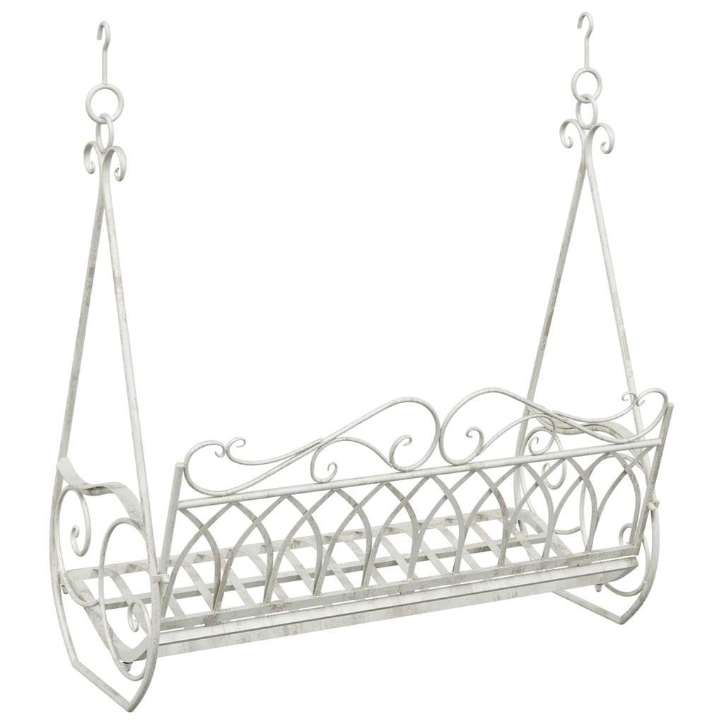 Schaukelbank Stahl 112 x 60 x 126,5 cm Antik Weiß