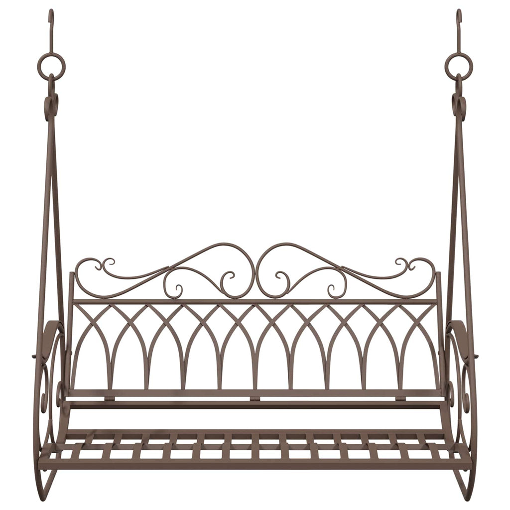 Schaukelbank Stahl 112 x 60 x 126,5 cm Antikbraun