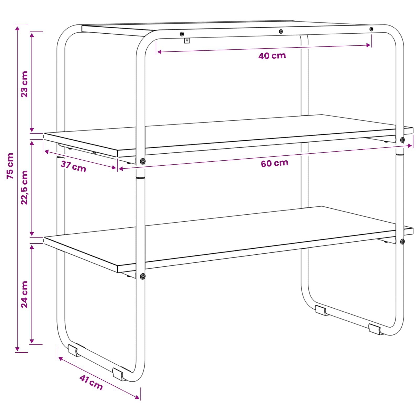 Konsolentisch Grau Sonoma 60 x 41 x 75 cm Holzwerkstoff