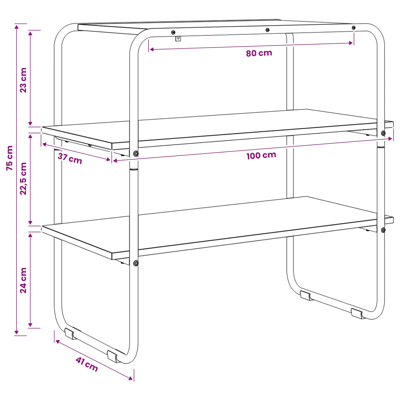 Konsolentisch Artisan-Eiche 100 x 41 x 75 cm Holzwerkstoff