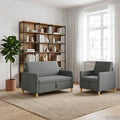 Sofa Set mit Stauraum 2 pcs Dunkelgrau Polyester