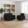 Sofa Set mit Stauraum 2 pcs Schwarz Polyester