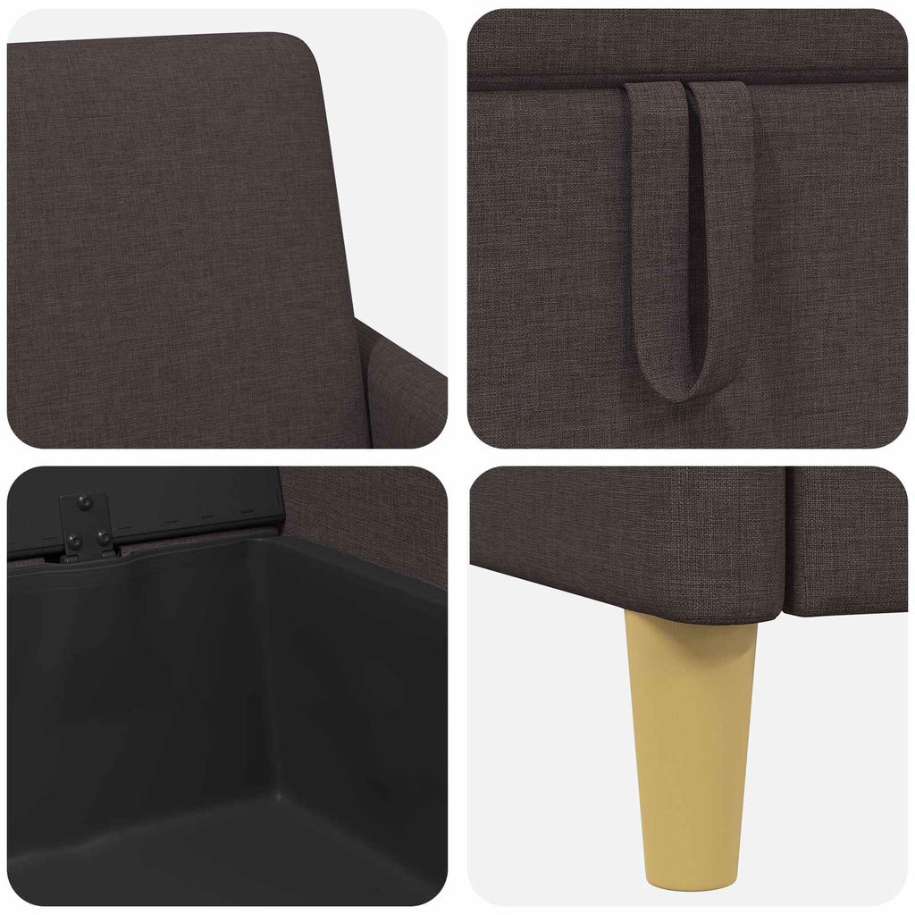Sofa Set mit Stauraum 2 pcs Dunkelbraun Polyester
