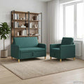 Sofa Set mit Stauraum 2 pcs Dunkelgrün Polyester