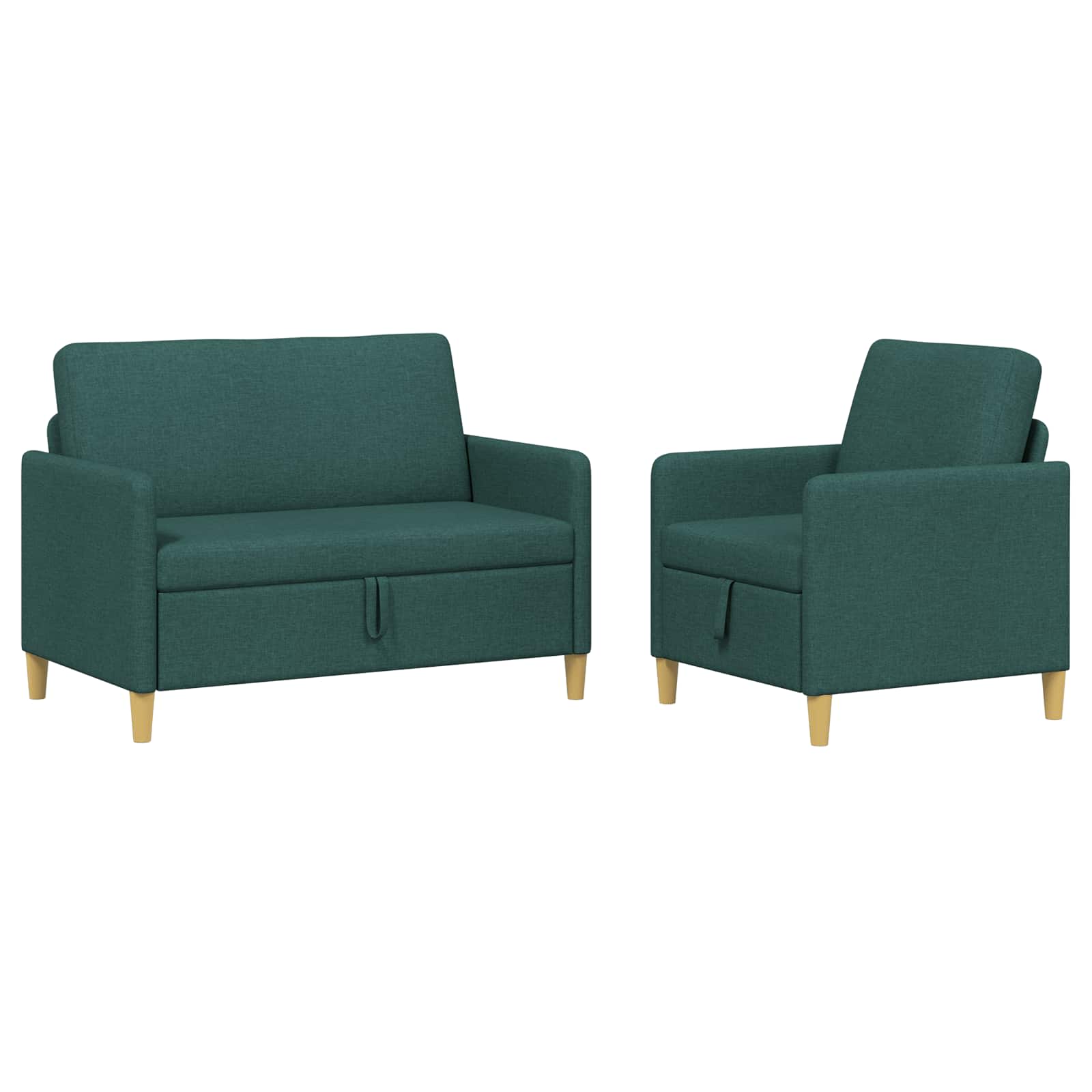 Sofa Set mit Stauraum 2 pcs Dunkelgrün Polyester